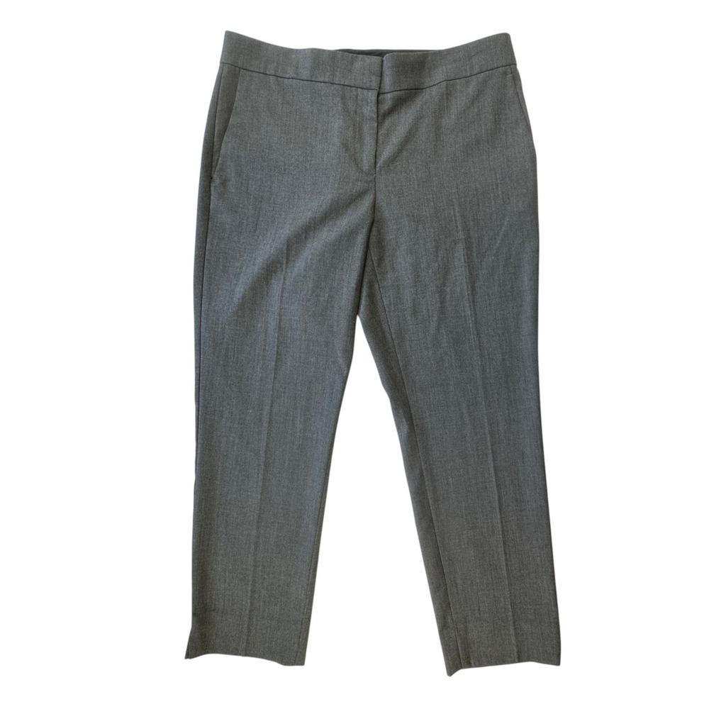 Ann Taylor Gray Ankle Pants Womens 8 Straight Leg Stretch Workwear Trousers
